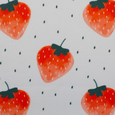 Baumwolle | TIMU Erdbeeren | Weiß